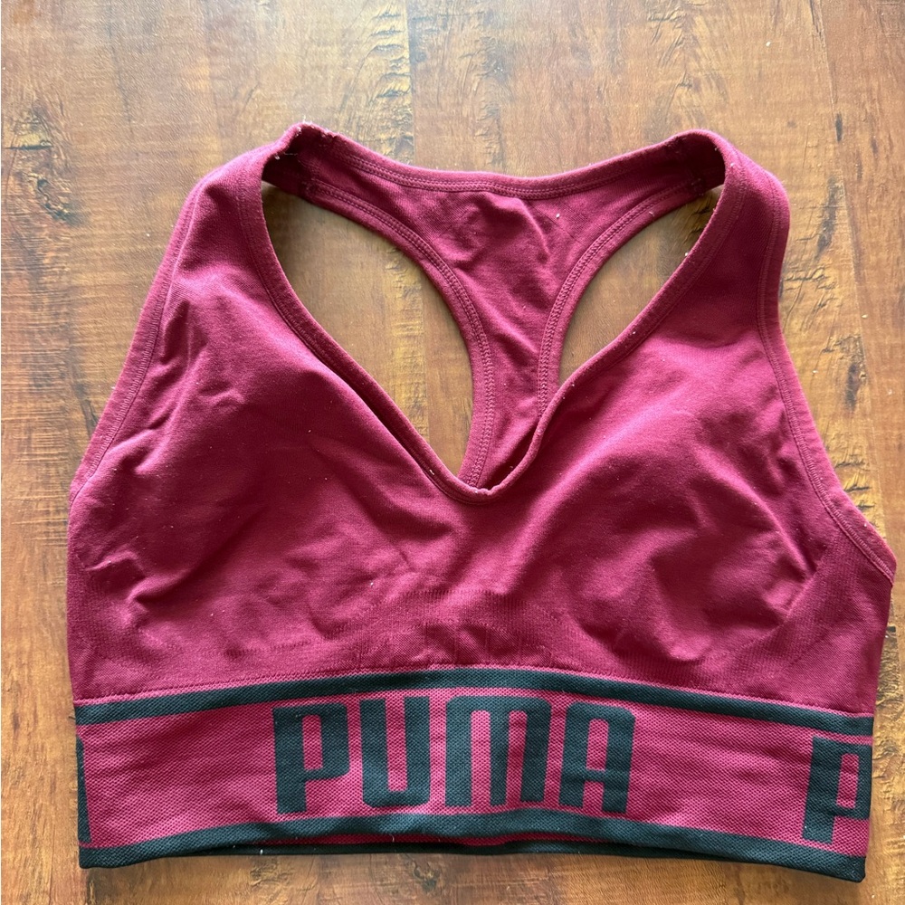 PUMA Women's Burgundy Sports Bra